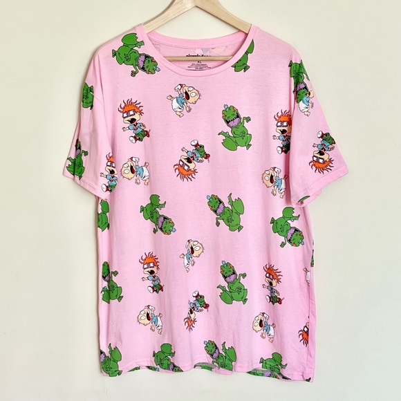 Nickelodeon Rugrats All Over Graphic Pink T Shirt Adult size XL - Picture 2 of 6